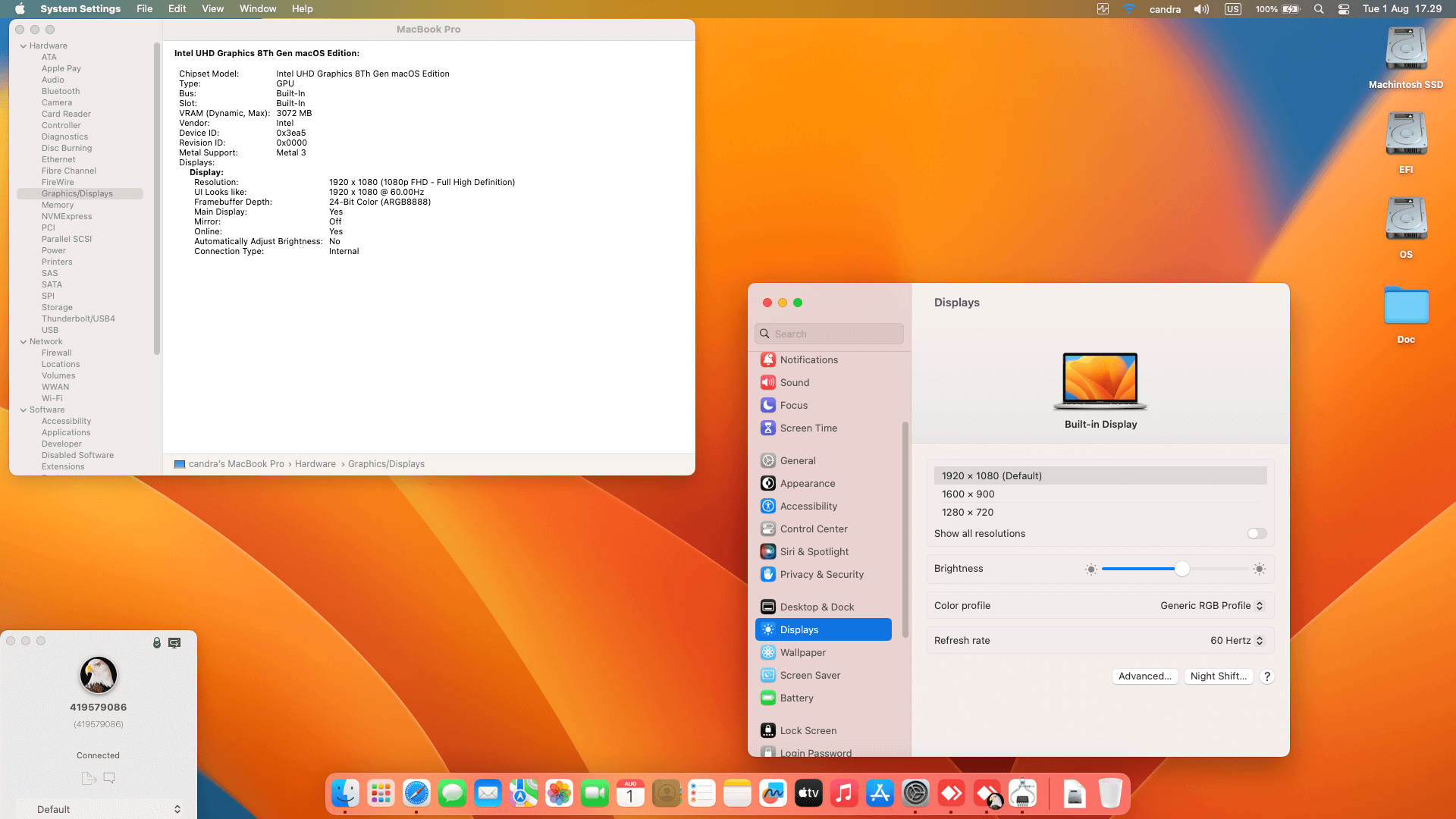 Dell XPS 13 9380 [WhiskeyLake   Intel UHD Graphics 8Th Gen + I2C]   OpenCore 1